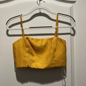 Princess Polly yellow polka dot top, size 4 US